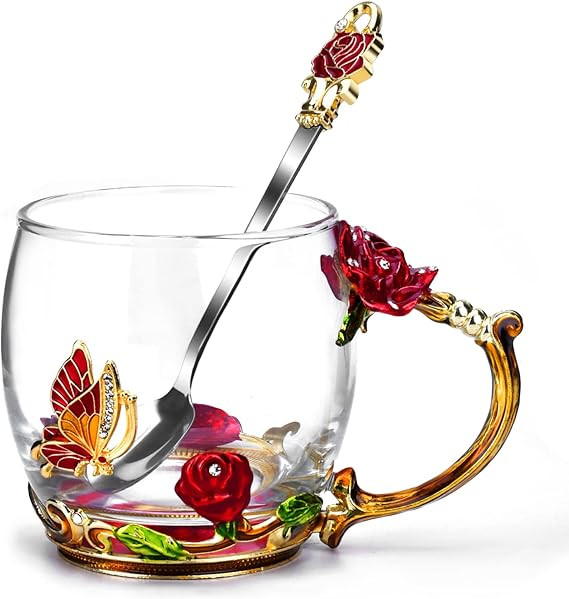 OEAGO Gifts for Mom Women Mothers Day Valentines Day Gifts Glass Coffee Enamels Mug Best Birthday... | Amazon (US)