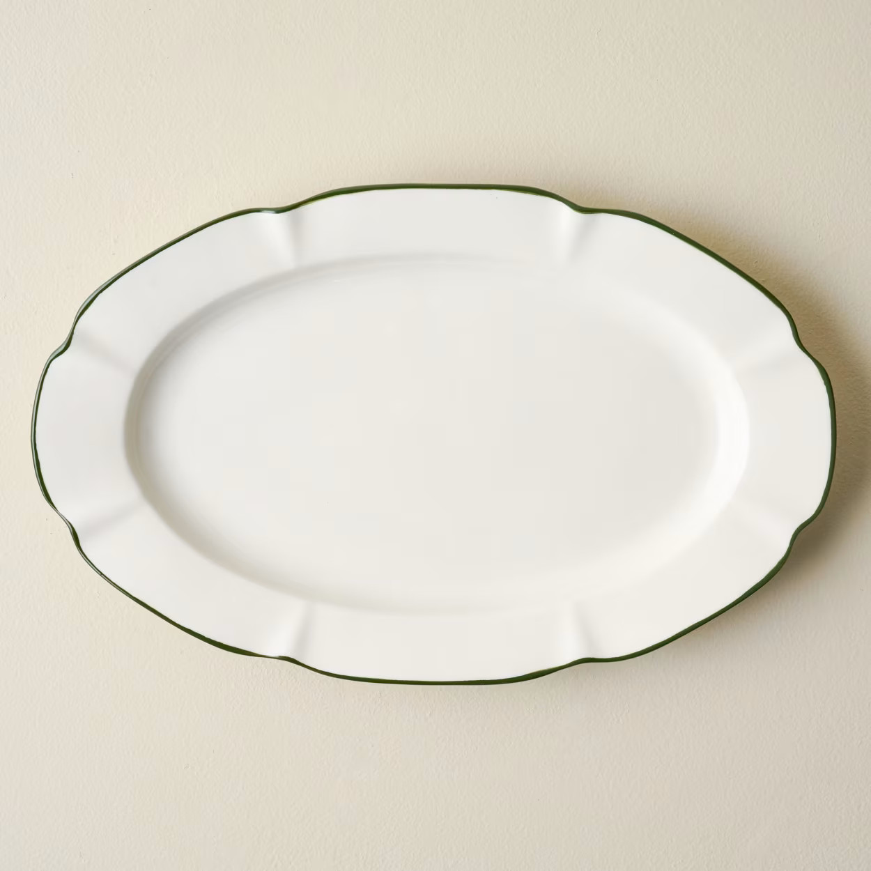 Green Luna Scalloped Serving Platter | Magnolia