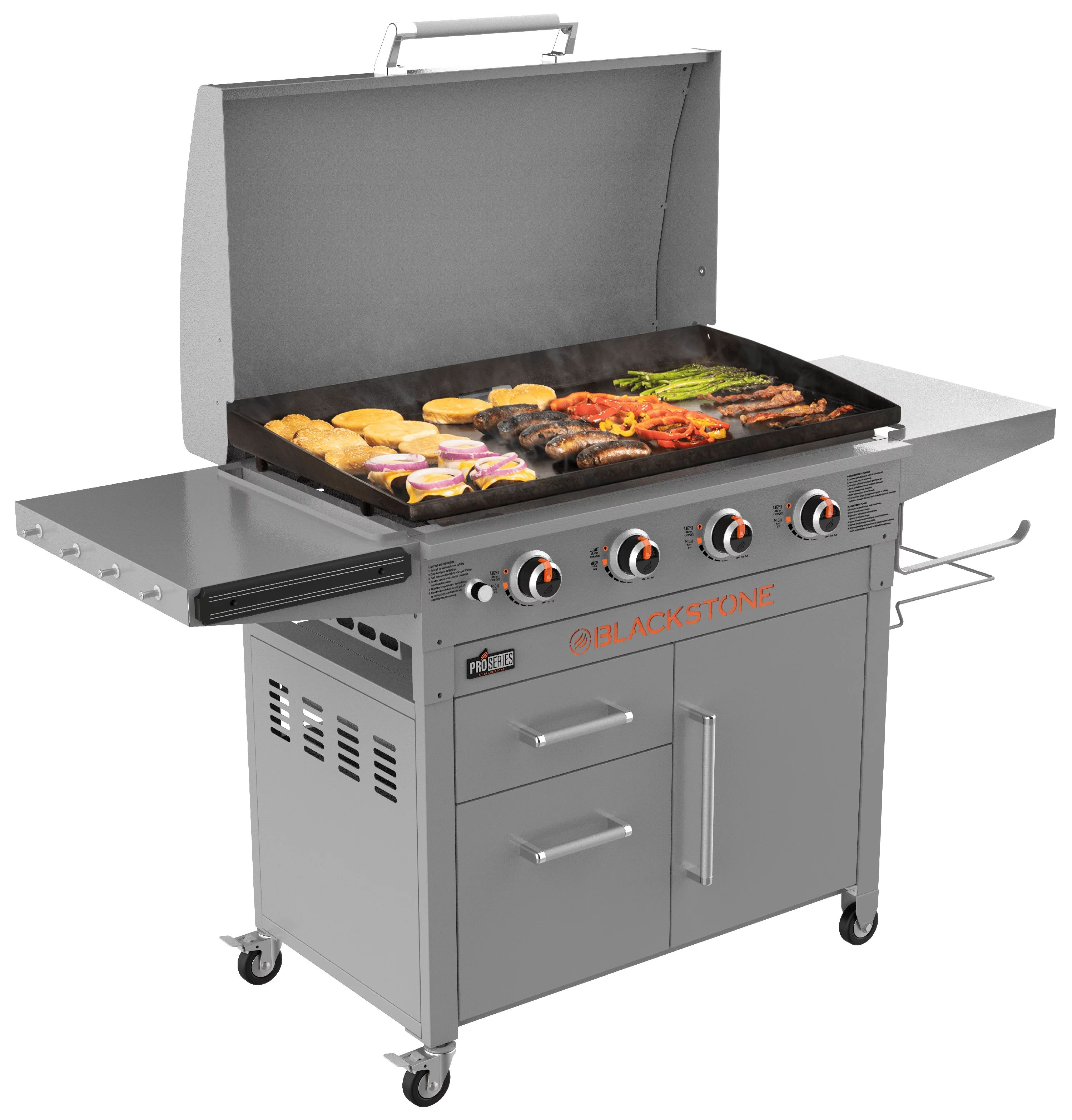 Blackstone ProSeries 4-Burner 36" Griddle Cooking Station with Hood - Walmart.com | Walmart (US)