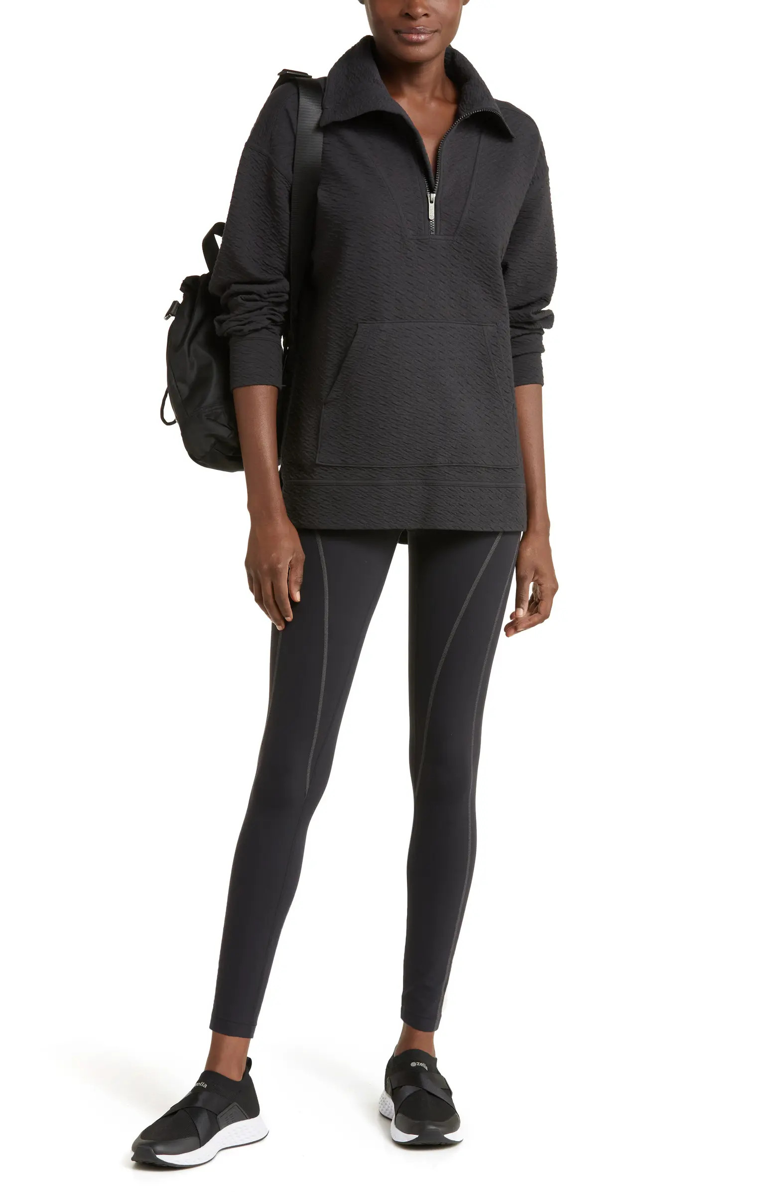 Oversize Textured Half Zip Sweatshirt | Nordstrom