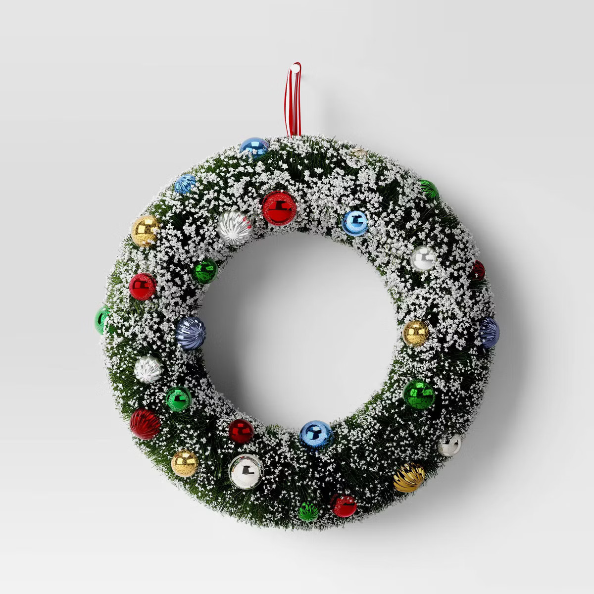 Vintage Bottle Brush Christmas Wreath With Ornaments - Threshold™ | Target