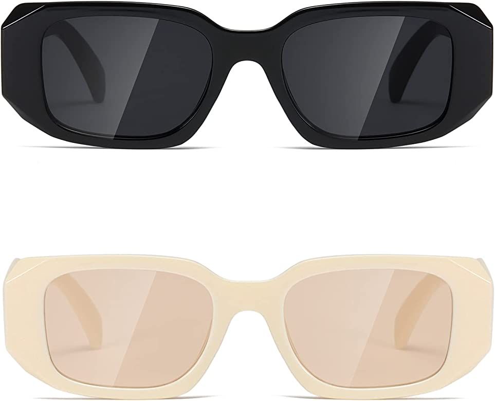 MASDUN Y2k Sunglasses Women and Men Square Trendy Show shades Retro fashion vogue UV Protection sung | Amazon (US)
