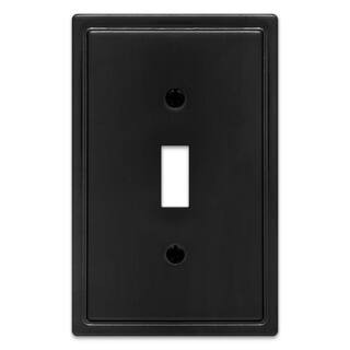 Sinclair Matte Black 1-Gang Toggle Wall Plate | The Home Depot