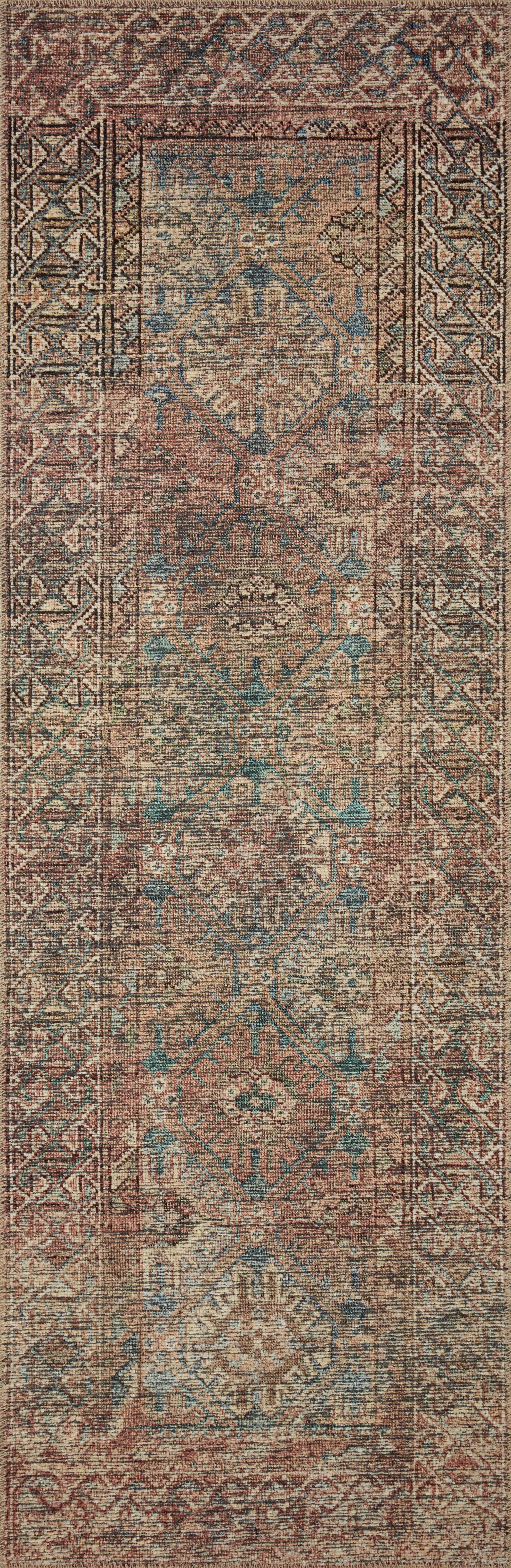 Amber Lewis x Loloi Billie Aqua / Rust Area Rug | Wayfair North America