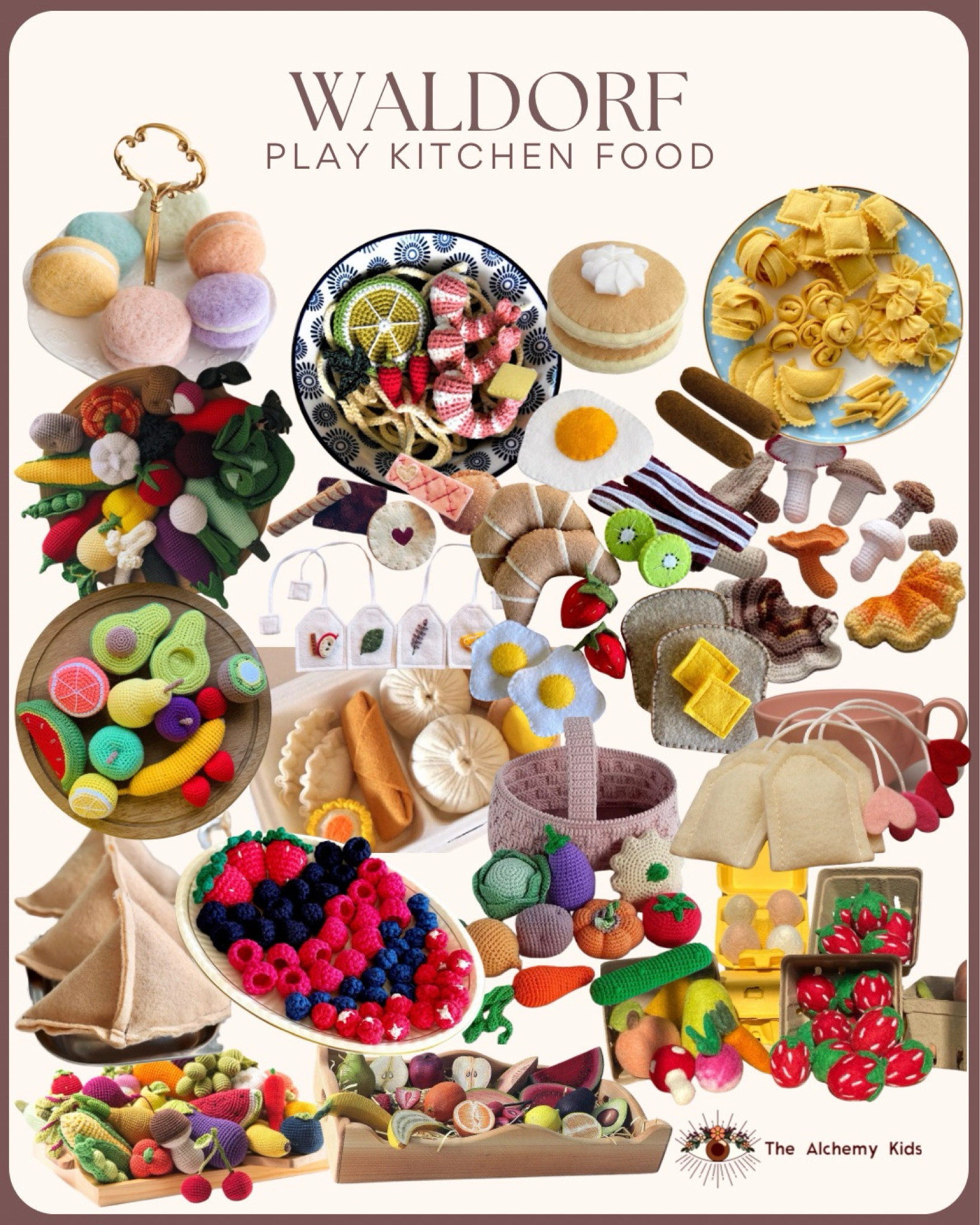 Whimsical Waldorf Play Kitchen Food – Handmade & Eco-Friendly! 🍓🥖🥦

Encourage imaginative play with these beautifully crafted Waldorf play kitchen foods! From felted pastries and hand-knit veggies to wooden fruits and crochet pasta, these adorable, eco-friendly toys inspire creativity and endless fun. Perfect for Montessori and Waldorf-inspired playrooms!

#WaldorfToys #MontessoriPlay #ImaginativePlay #EcoFriendlyToys #HandmadeToys #SustainablePlay #WoodenToys #CrochetToys #FeltedFood #KidsKitchen #PlayFood #WaldorfPlay #MontessoriAtHome #OpenEndedPlay #NaturalToys #HandcraftedToys #PretendPlay #WaldorfInspired #TheAlchemyKids #WaldorfPlayRoom #montesoriplayroom

#LTKHome #LTKKids
