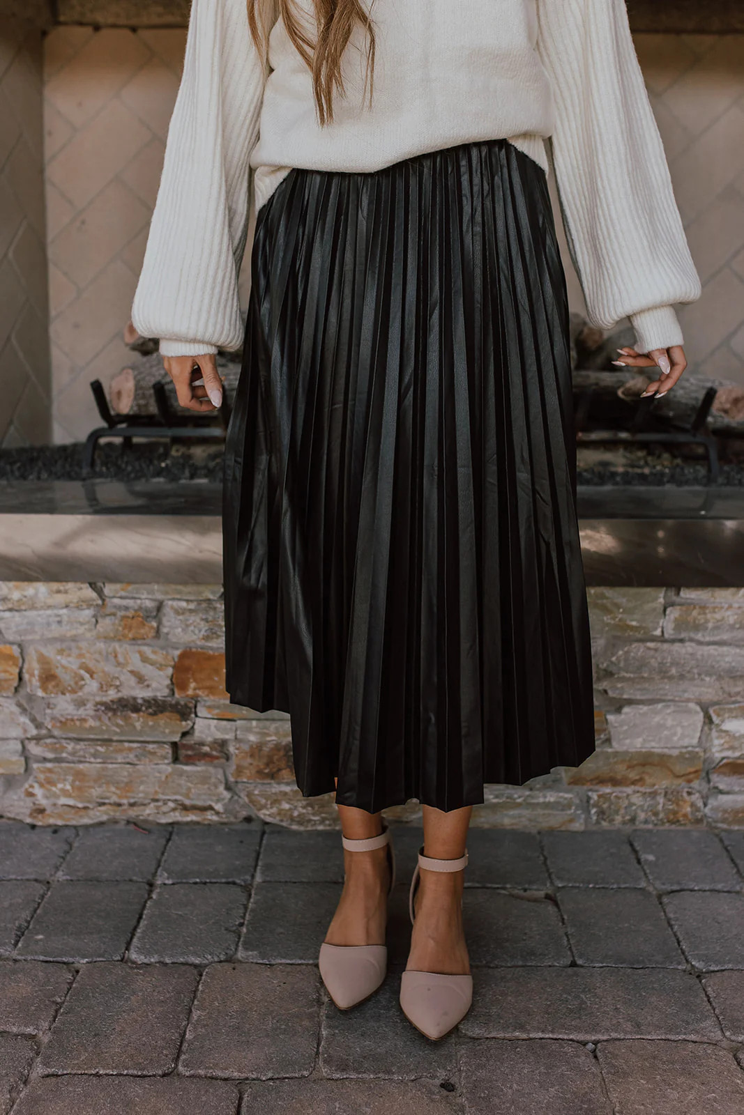 THE TAKE THE LEAD FAUX LEATHER SKIRT | Pink Desert