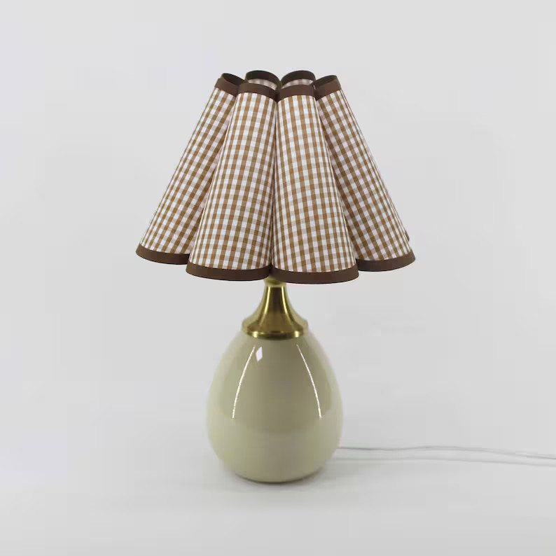 Handmade Brown Plaid Fabric Table Lamp: Ceramic Base for Home Decor- 122# - Etsy Canada | Etsy (US)