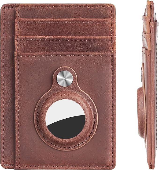 Hawanik Slim Minimalist Front Pocket Wallet with Built-in Case Holder for AirTag | Amazon (US)