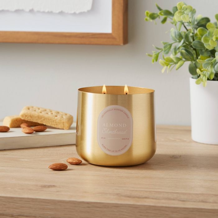 16oz Brass Candle Almond Shortbread - Threshold&#8482; | Target