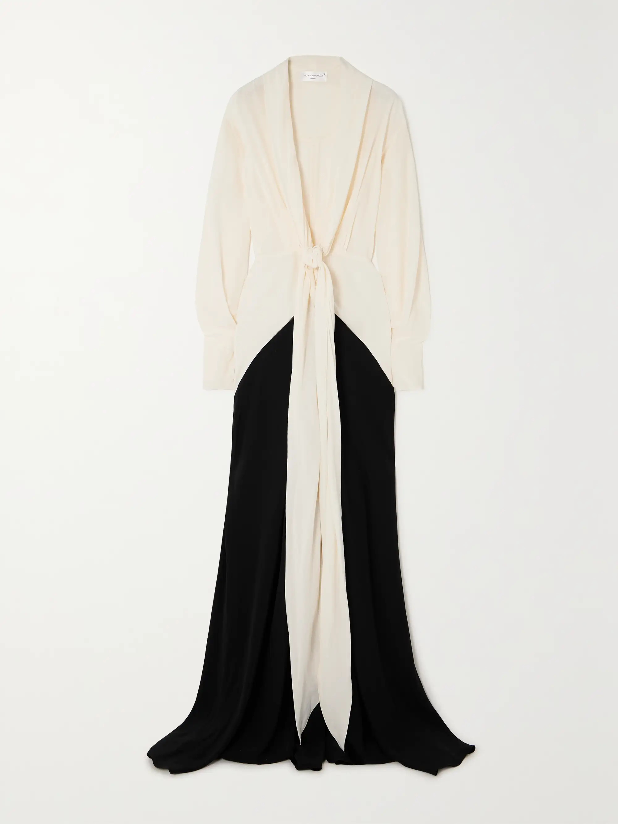 Two-tone draped silk gown | NET-A-PORTER (UK & EU)