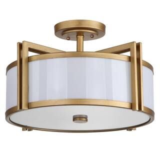 This item: Orb 3-Light Antique Gold Semi-Flush Mount Light | The Home Depot