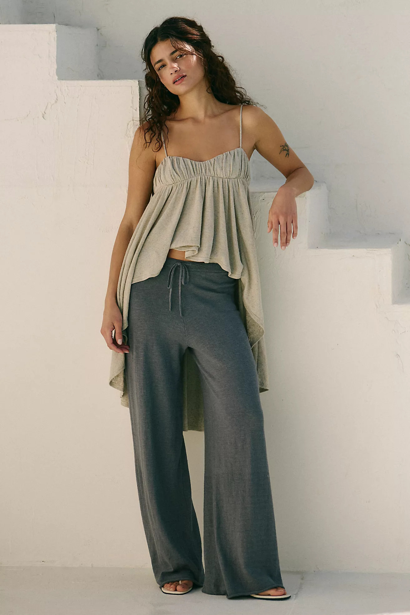 Avalon Cotton-Linen Sweater Pants | Free People (Global - UK&FR Excluded)