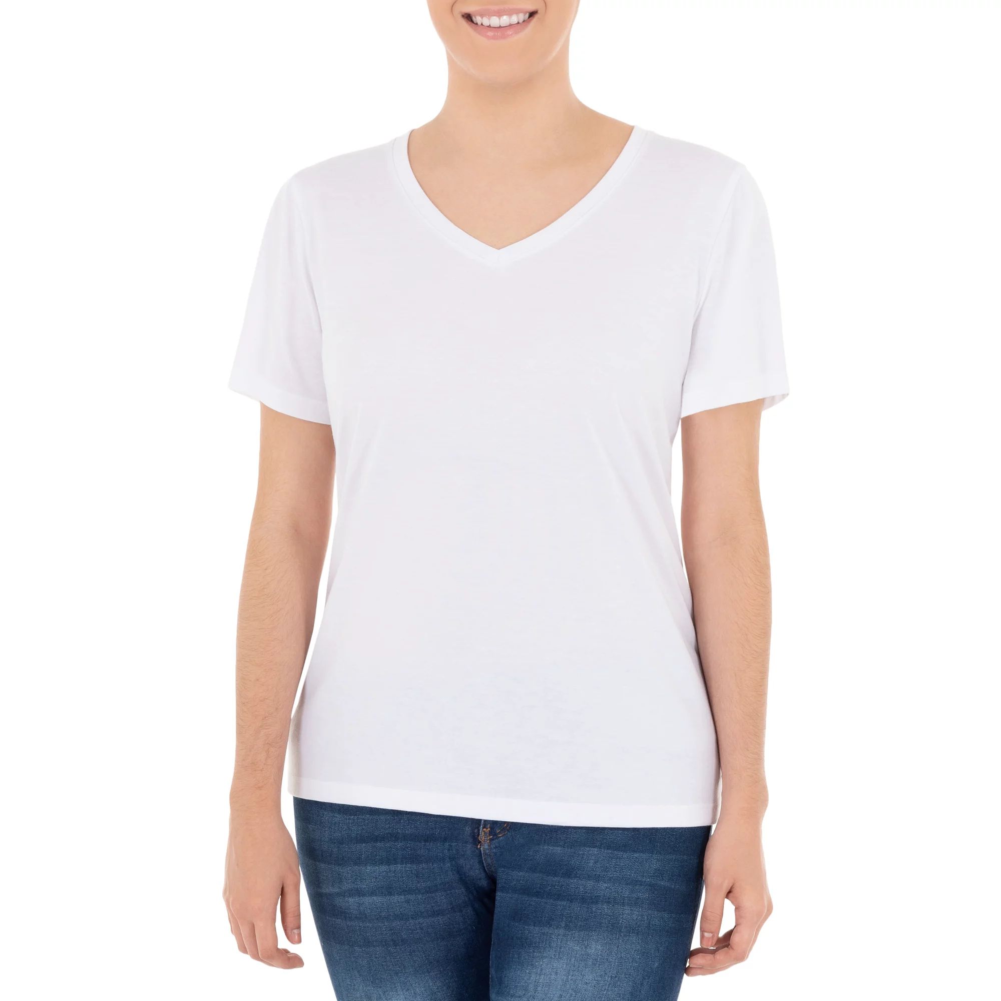 Time and Tru Women's V-Neck Tee | Walmart (US)