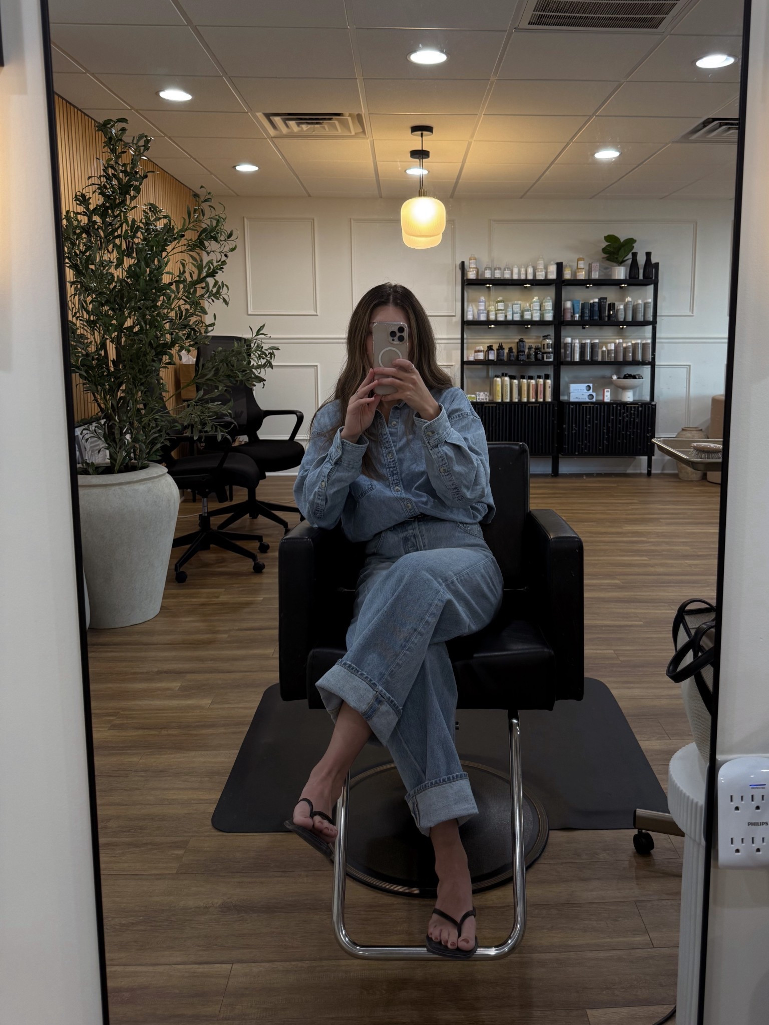 Two of my favorite denim staples! Small in top, sized down to 24 in jeans (they run really loose)