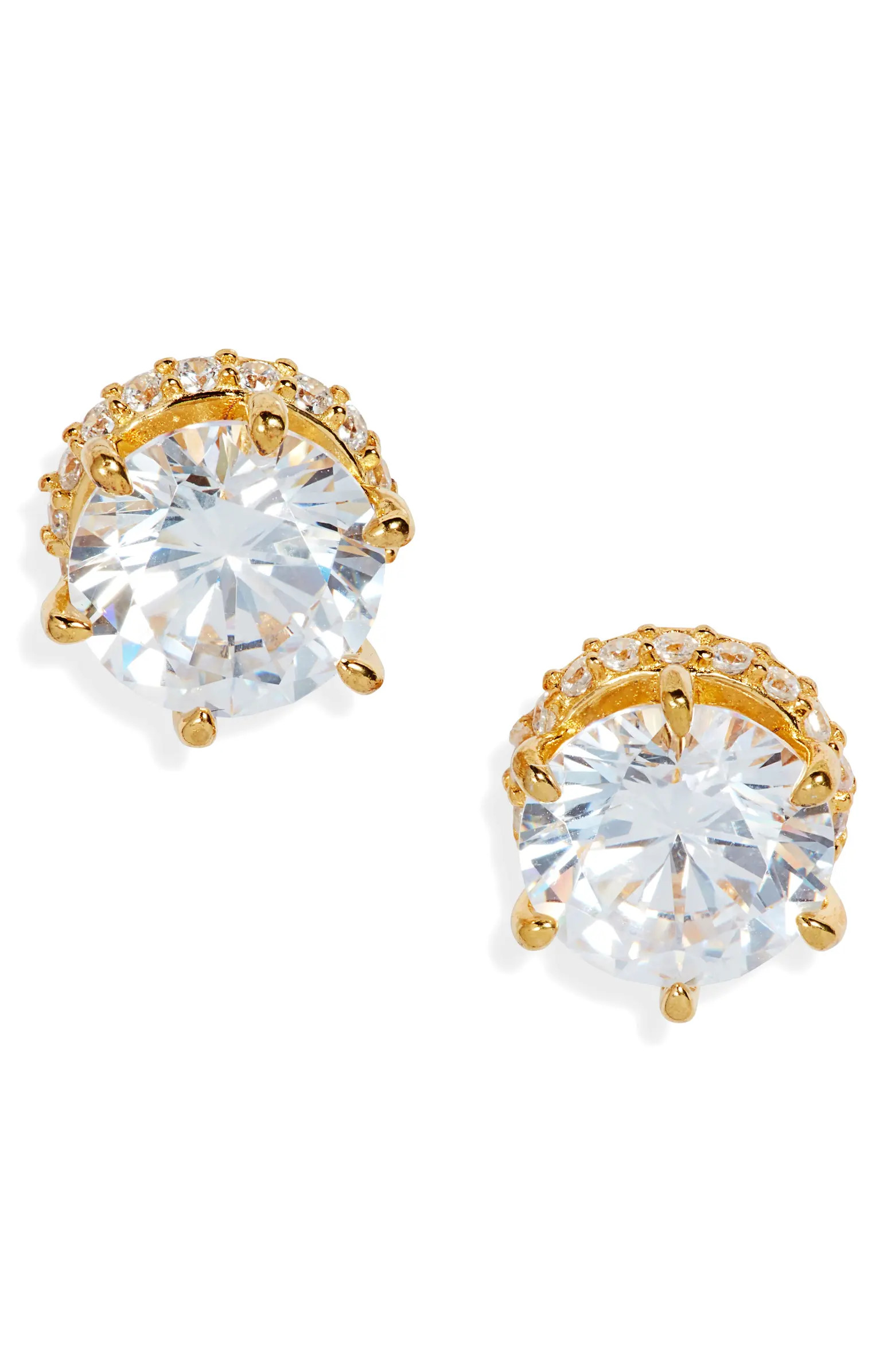 Nordstrom 2ct tw Halo Cubic Zirconia Sterling Silver Stud Earrings | Nordstrom | Nordstrom