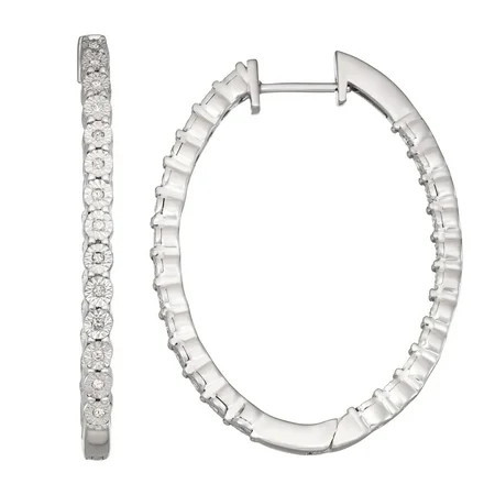 MyDiamondBox 925 Sterling Silver Diamond Hoop Earrings Design Huggie Earrings Diamond Earrings for Women | Walmart (US)