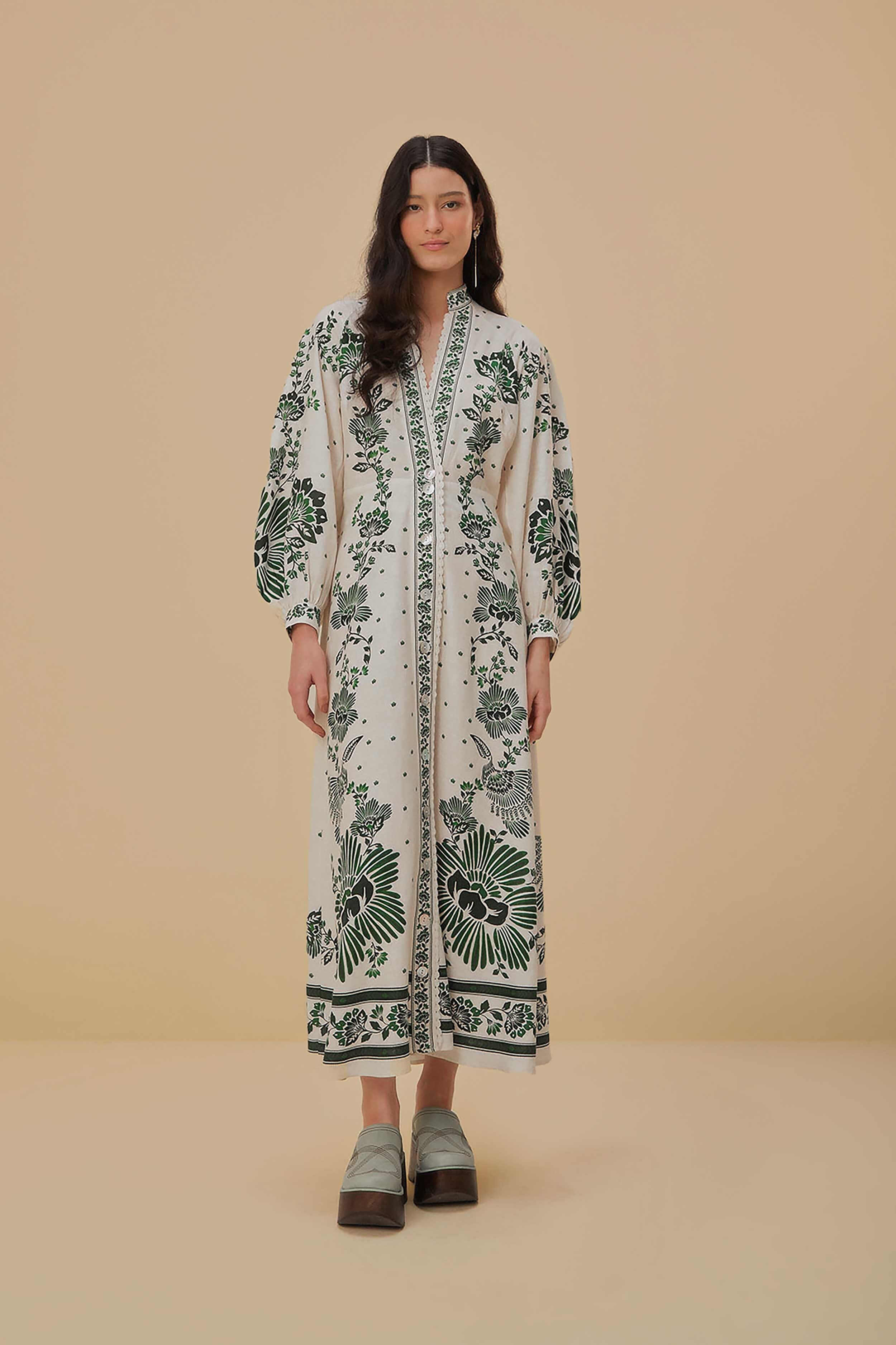 Forest Soul Off-White Maxi Dress | FarmRio (US)