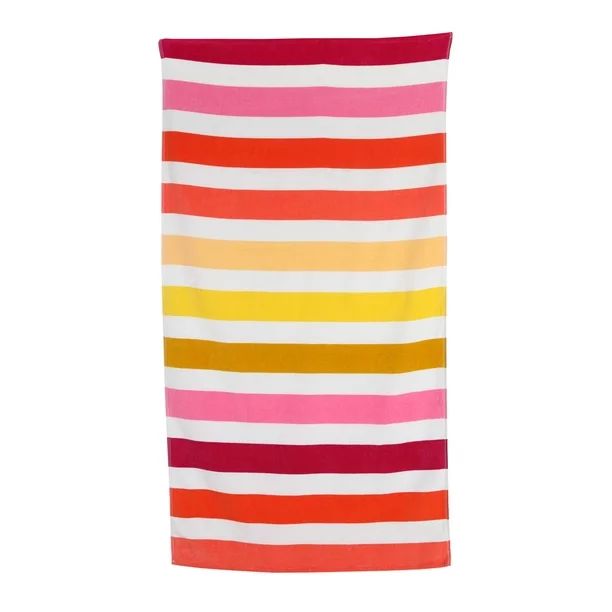 $5.96 Cotton Beach Towel, 28x60, Mainstays, Pink Ombre - Walmart.com | Walmart (US)