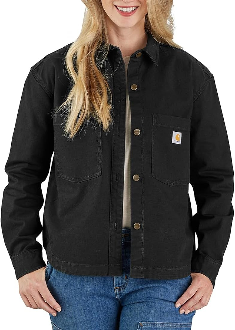 Carhartt Women's Rugged Flex Loose Fit Heavyweight Duck Overshirt | Amazon (US)