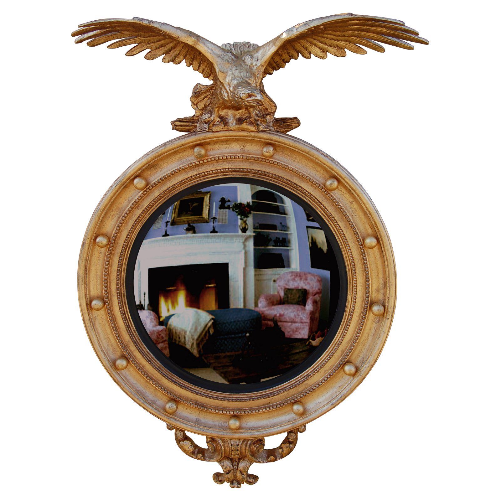 Hickory Manor House Carved Eagle Convex Mirror - 22.5W x 37H in. | Walmart (US)