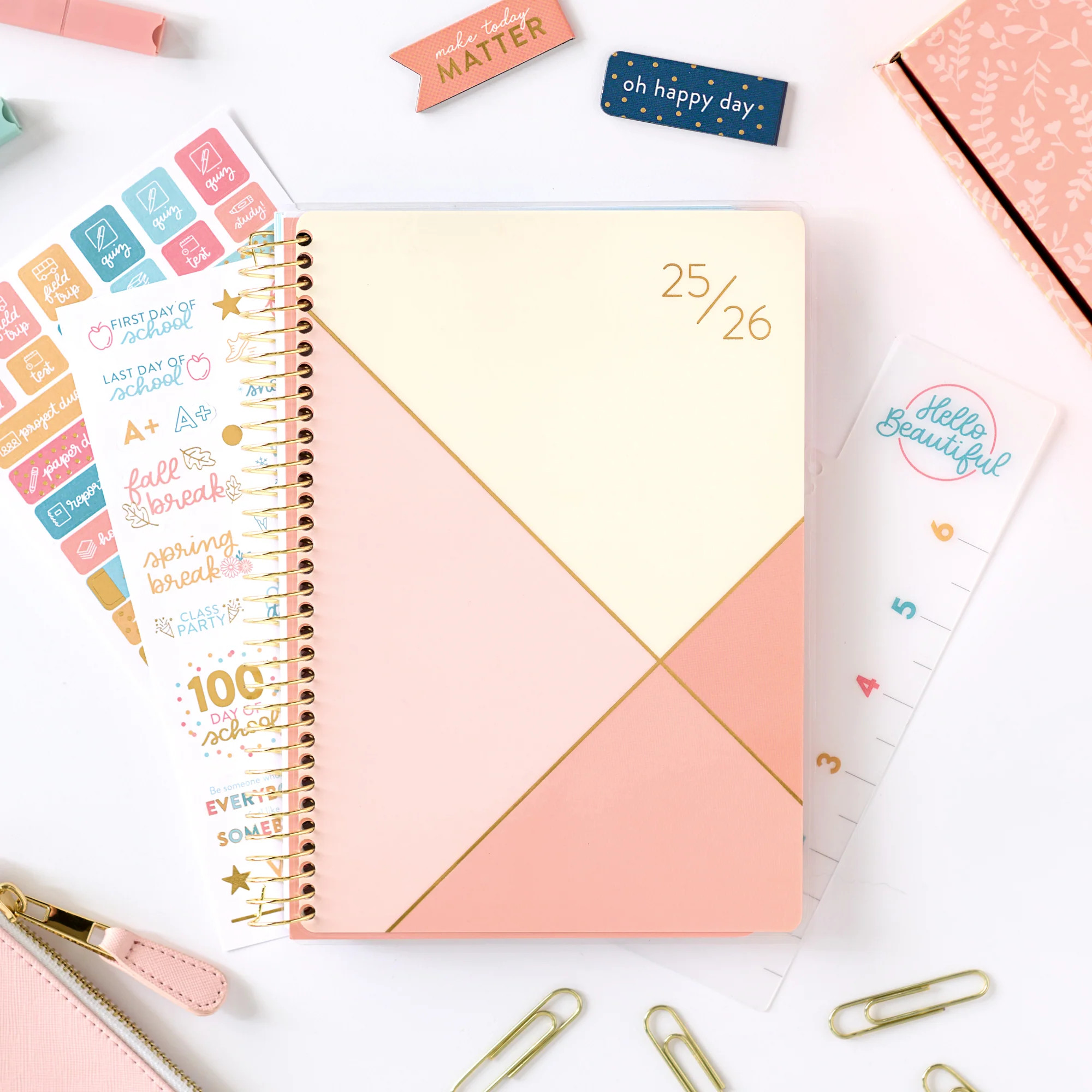 Student Planner (2025-2026) Pink Block | Passionate Penny Pincher