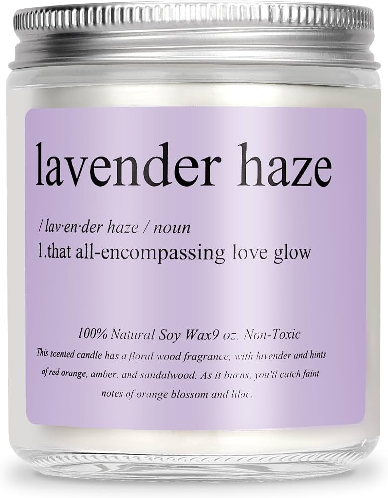Candle with Lavender Scent -Birthday Gift/Party Decorations, Handcrafted, Long-Lasting 9oz Candle... | Amazon (US)
