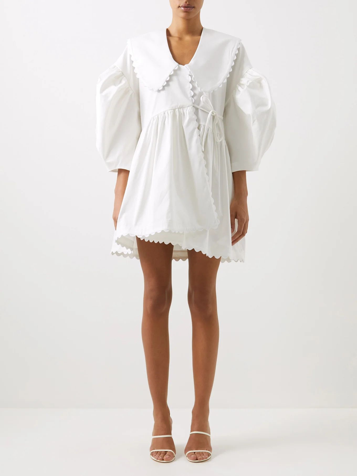 Shona scalloped-collar cotton-blend mini dress | Kika Vargas | Matches (US)