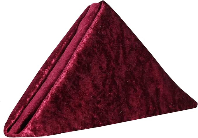 YOUR CHAIR COVERS - 10 Pack 20 Inch Crushed Velvet Napkins, Serged Table Napkins for Restaurant, ... | Amazon (US)