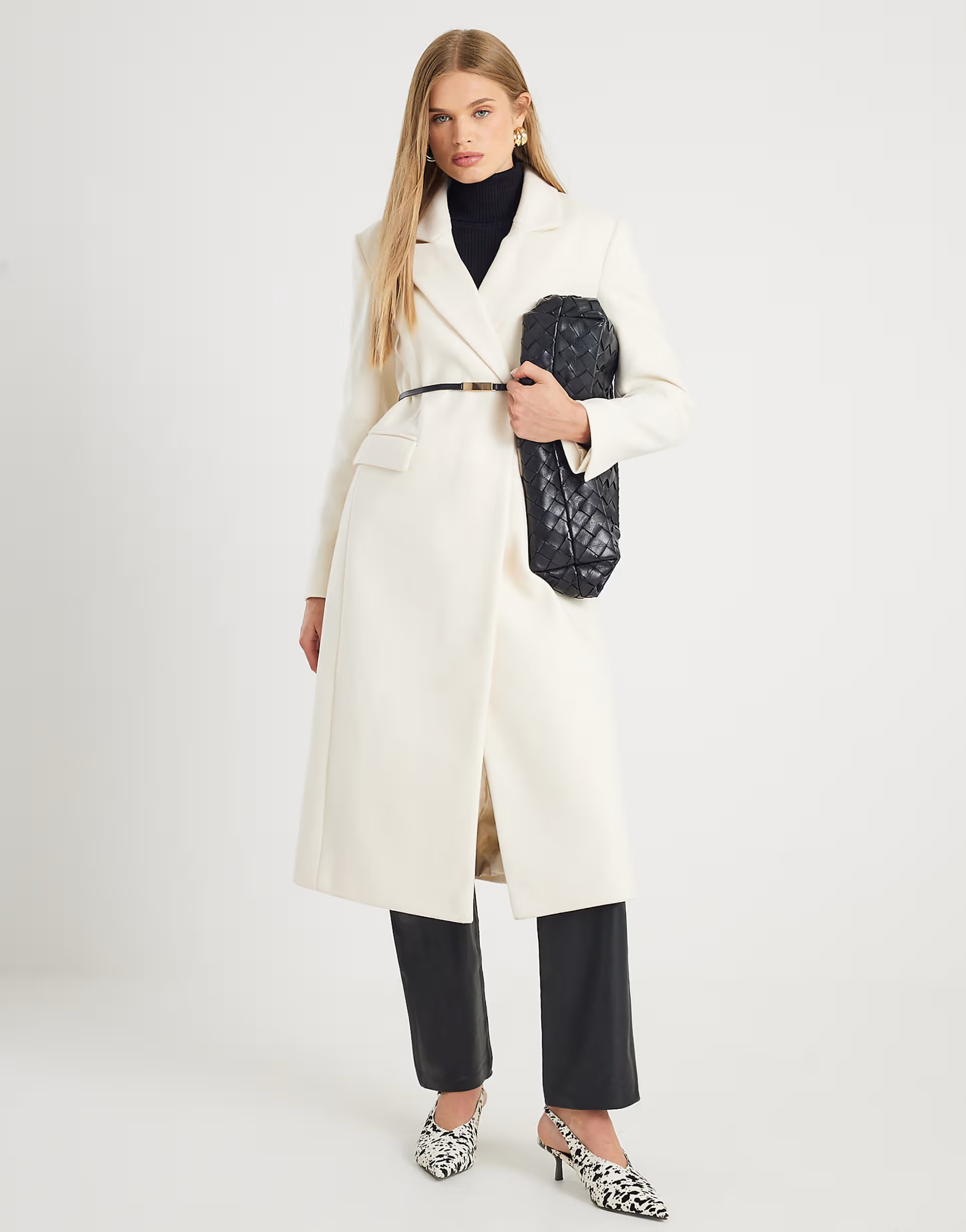 River Island Tailored belted coat in cream | ASOS (Global)