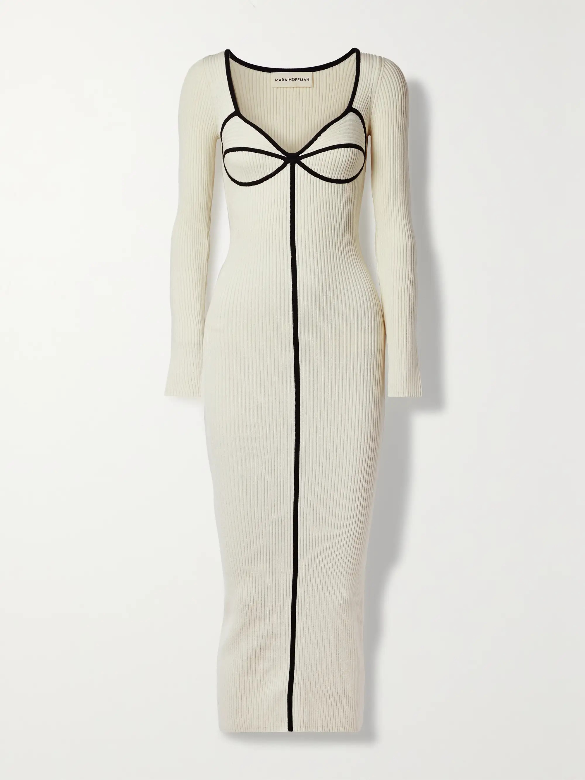 + NET SUSTAIN Lucienne ribbed organic cotton-blend midi dress | NET-A-PORTER (US)