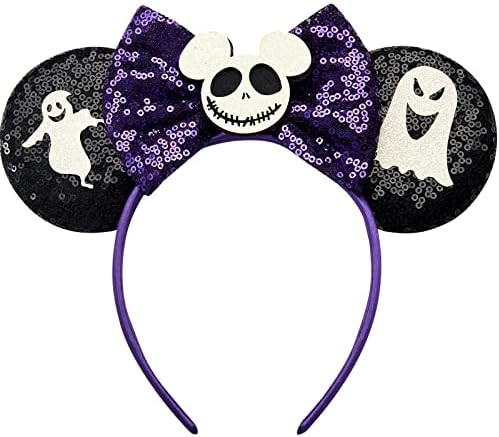 RAZKO Mouse Ears Headband, Sequin Halloween Mice Ears Hairband Jack Ghost Mouse ears Headband for... | Amazon (US)