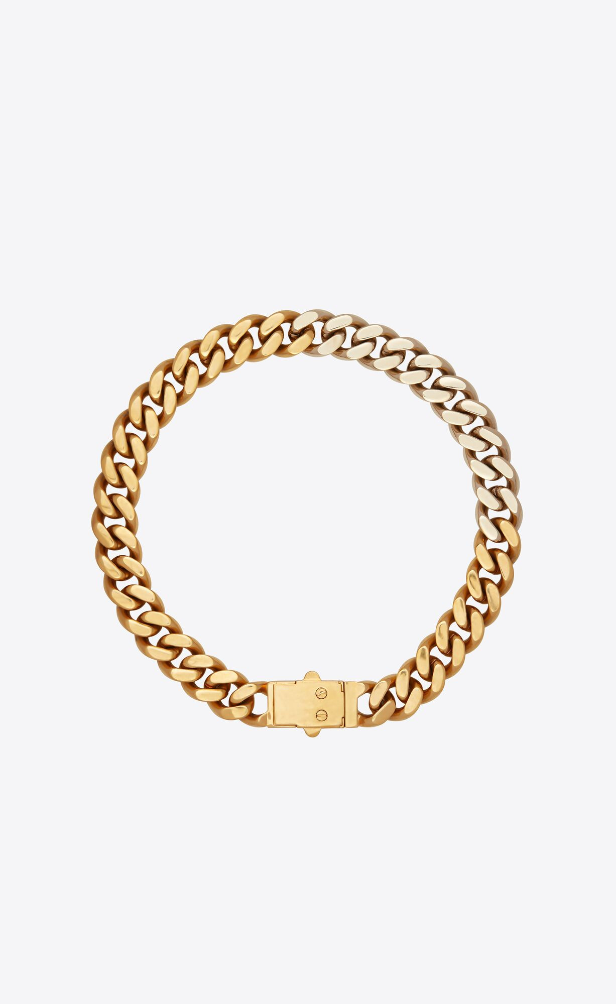 two-tone chain necklace in metal | Saint Laurent Inc. (Global)