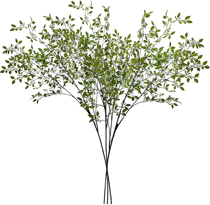 3Pcs Artificial Plant Leaves Bunches 41.7 Inch Nandina Artificial Greenery Stems Plants Branches ... | Amazon (US)