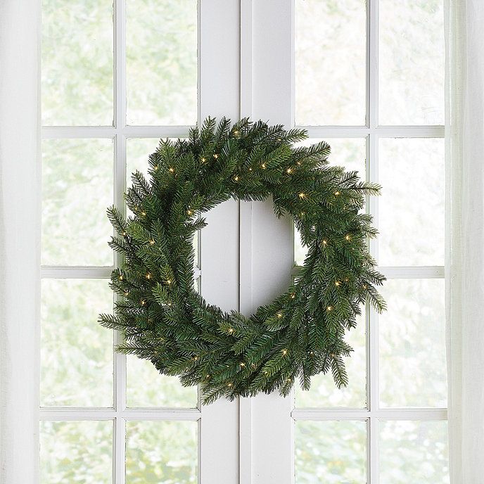 Pre Lit Grandis Fir Christmas Wreath 32 inch | Ballard Designs, Inc.