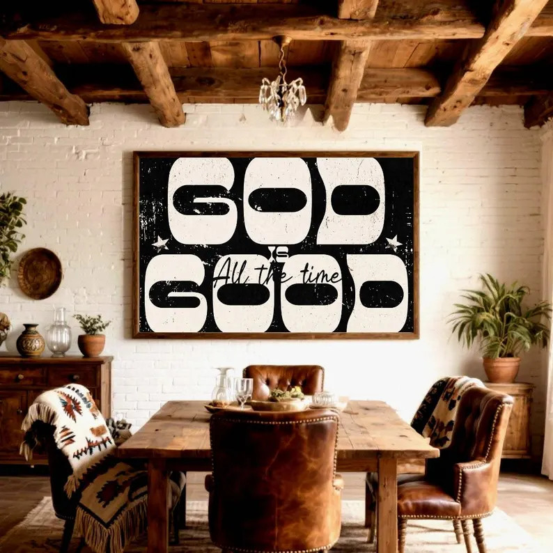 God is Good Print, Western Christian Artwork,  Bible Verse Scripture Wall Art, Religious Home Dec... | Etsy (Global)
