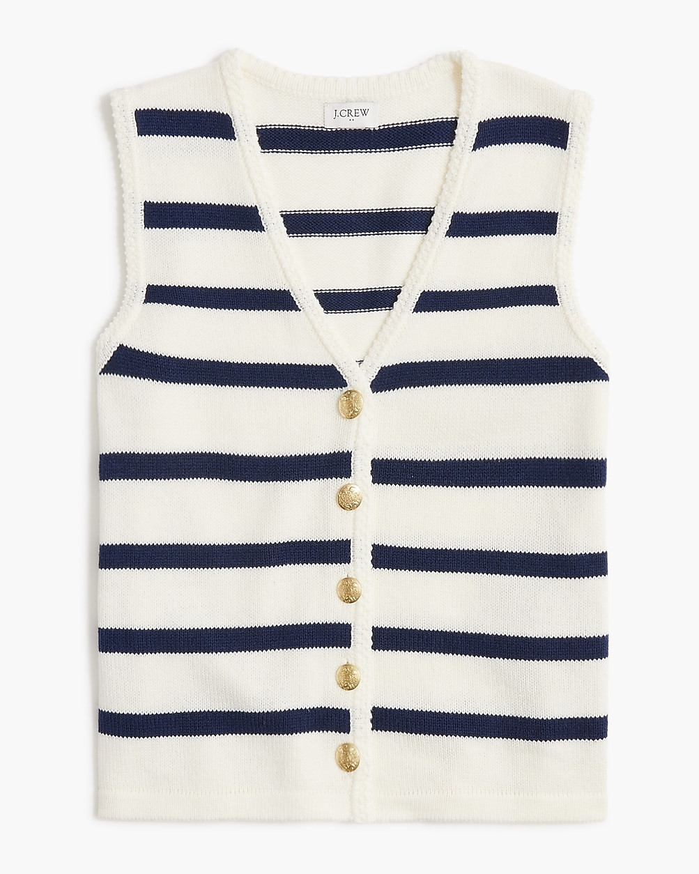 Striped button sweater-vest | J.Crew Factory