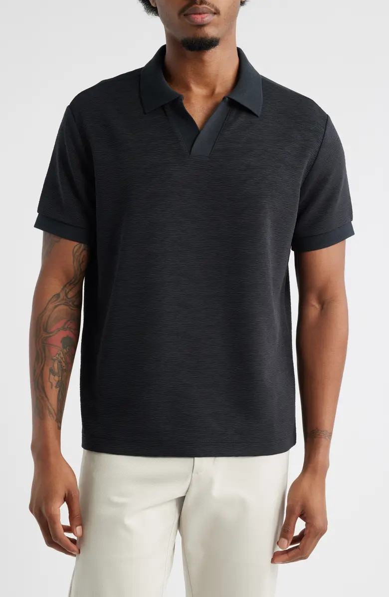 Wave Texture Johnny Collar Polo | Nordstrom