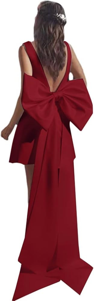 A Line White Party Gowns Sleeveless V Neck Short Prom Dress Elegant Empire Waist Reception Dress ... | Amazon (US)