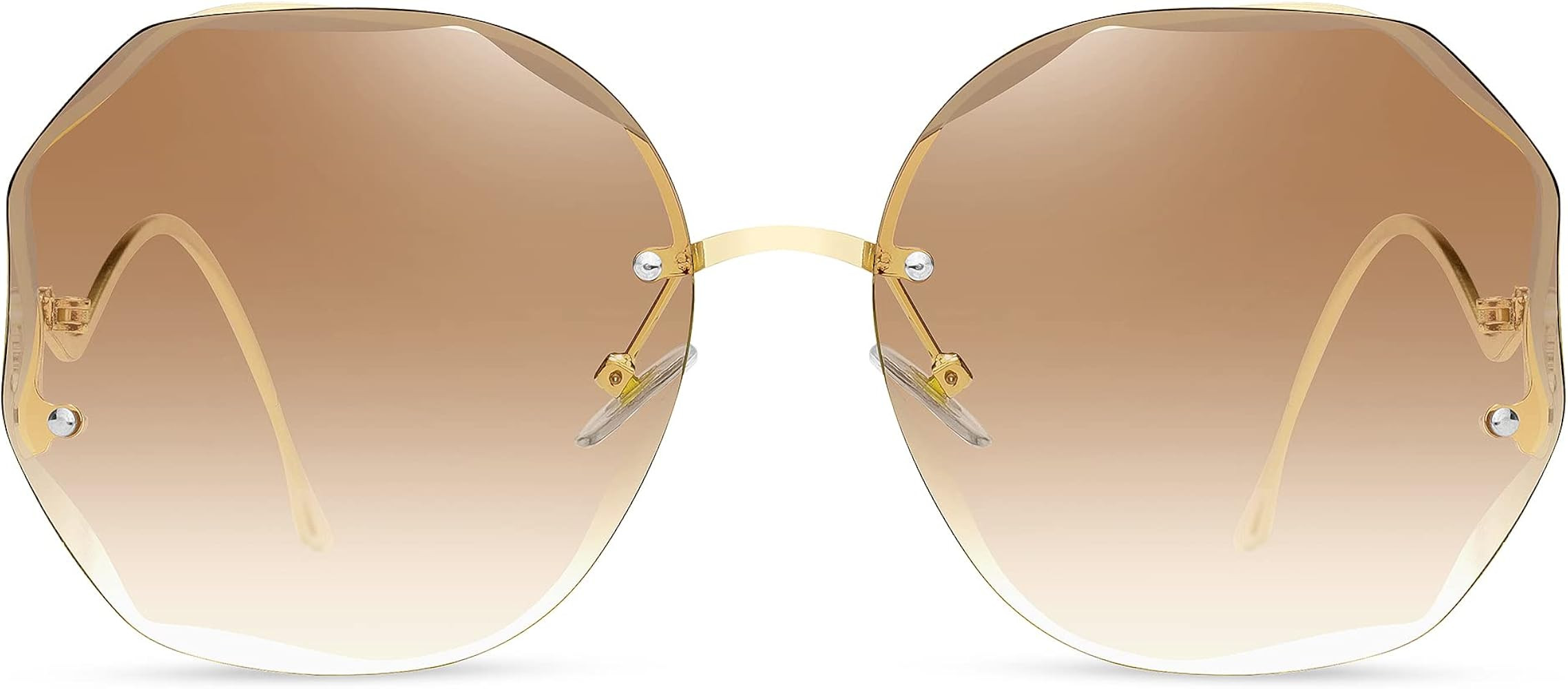 WOWSUN Y2K Sunglasses Rimless Gradient Womens Vintage Sunglasses | Amazon (US)