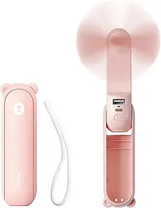 JISULIFE Handheld Mini Fan, 3 IN 1 USB Rechargeable Portable Fan [12-19 Working Hours] with Power... | Amazon (US)