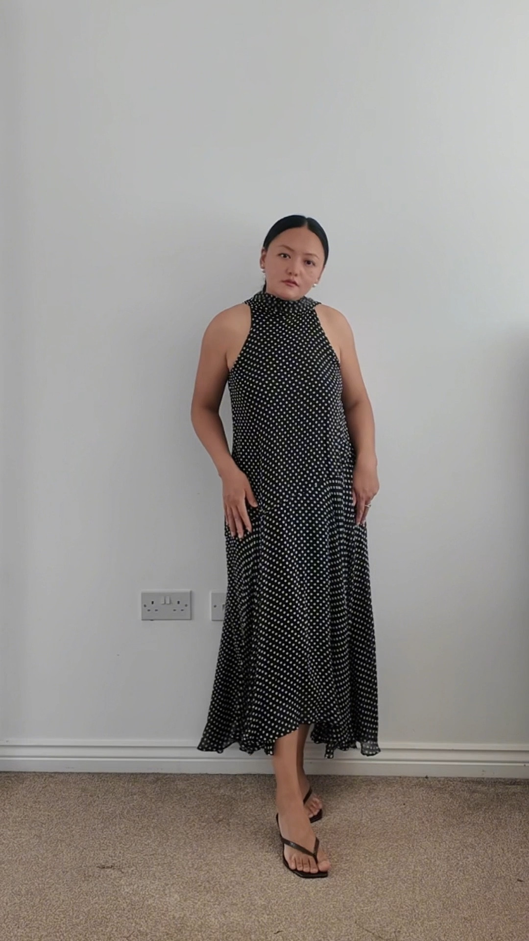 Maxi polka dot dress for summer, summer dress, maxi dress, modest dress, black dress, petite dress, dress haul

#LTKsummer #LTKdresses #LTKuk