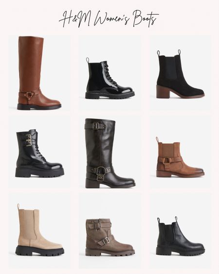 H&M Women’s Boots. Ankle boots, biker boots, Chelsea boots, leather boots, knee-high boots, chunky boots

#LTKover40 #LTKshoecrush #LTKSeasonal
