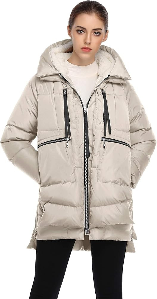 FADSHOW Women's Winter Thickened Down Jackets Long Down Coats Warm Parka with Hood | Amazon (US)