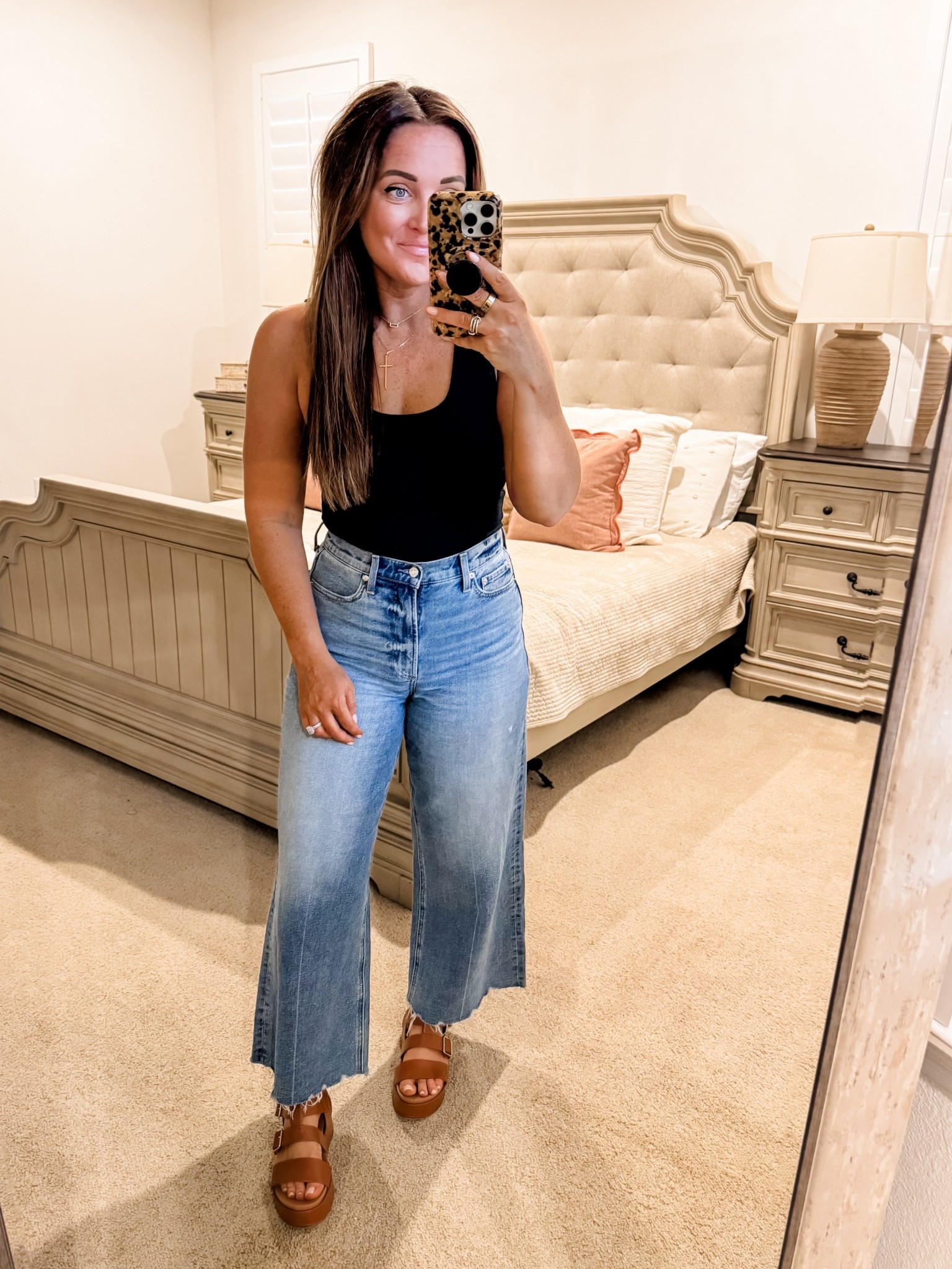 Tank - M, denim - 28 (tts) 
5’2” 145 lbs 
—
Abercrombie tank | Ribbed tank | Black tank top | Pistola denim | Nordstrom denim | Cropped denim | Wide leg denim | Basic tank | Platform sandals 

#LTKWorkwear #LTKFindsUnder50 #LTKShoeCrush