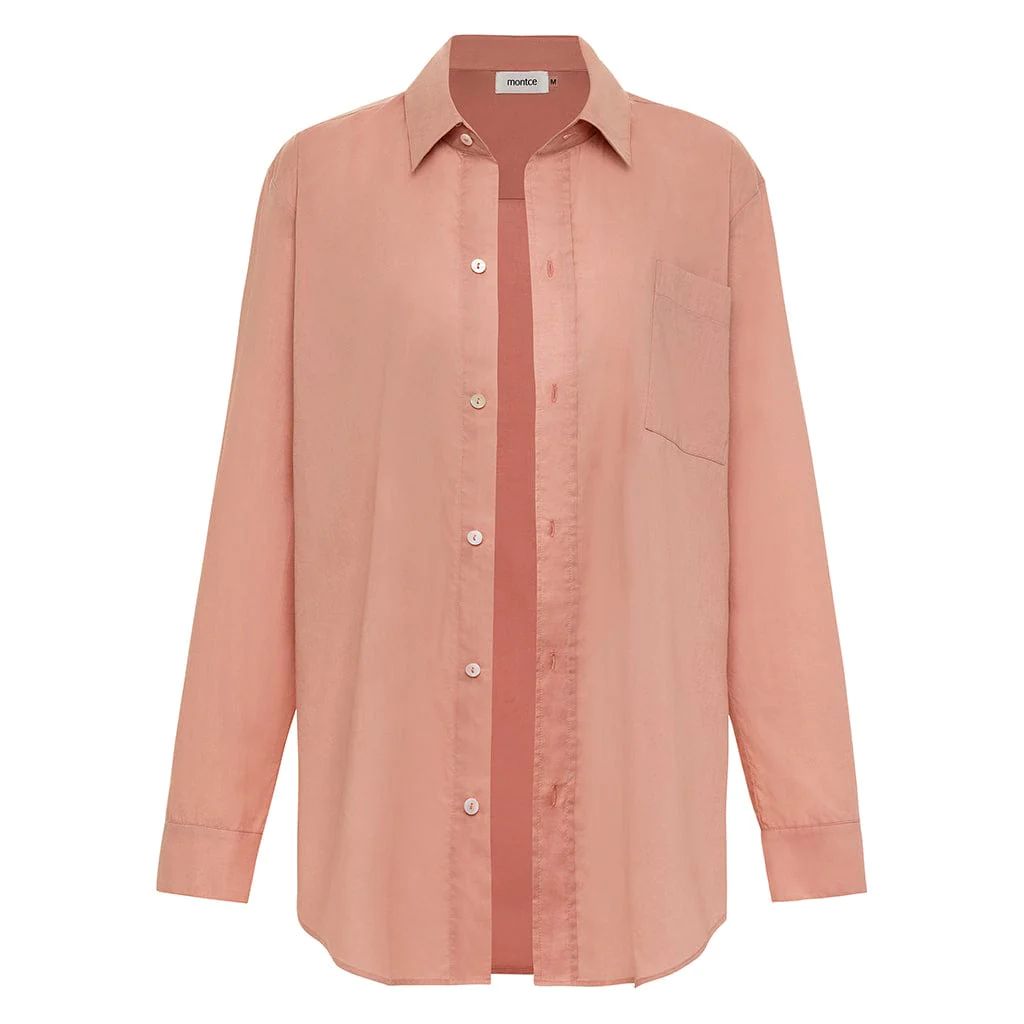 Prima Pink Long Sleeve Button Down Shirt | Montce
