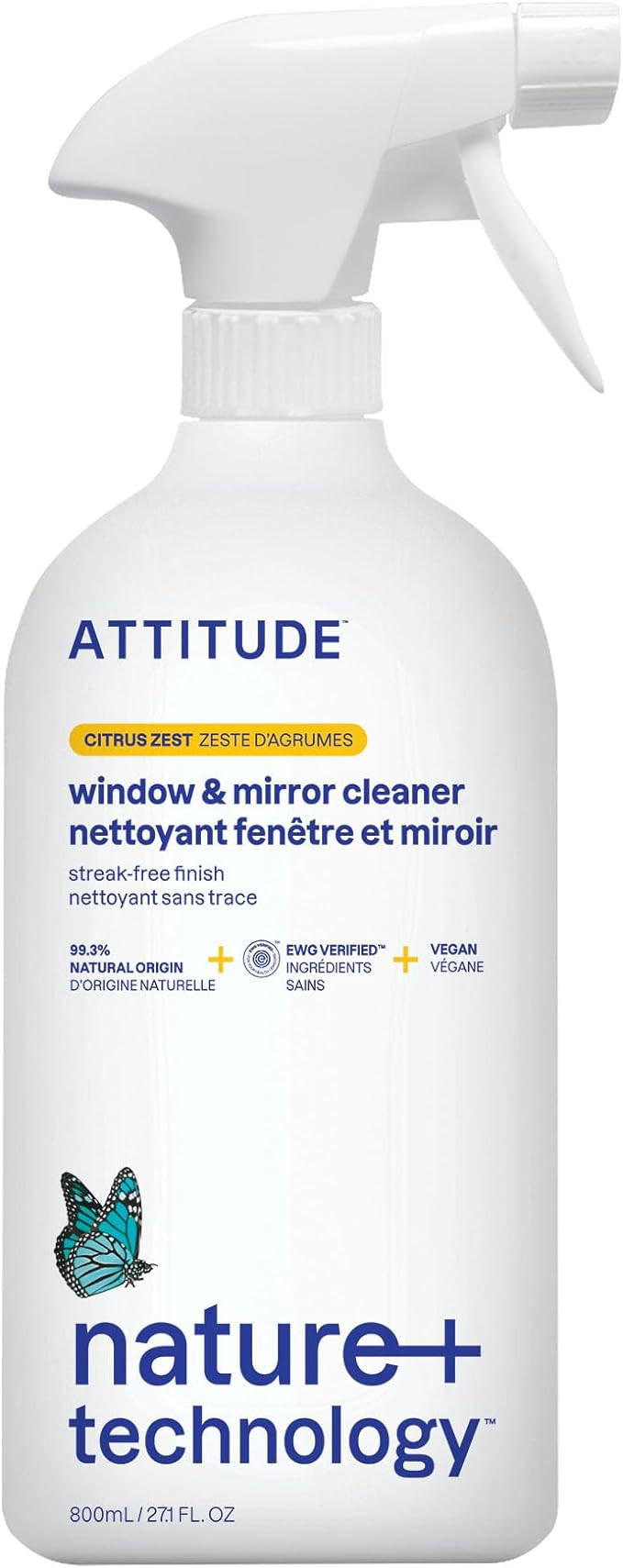 ATTITUDE Window and Mirror Cleaner, EWG Verified, Plant- and Mineral-Based Ingredients, Vegan and... | Amazon (US)
