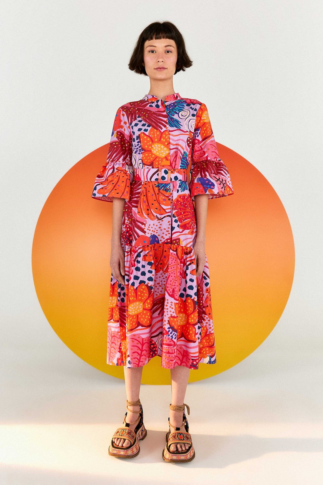 LILAC COLORFUL PARTY MIDI DRESS | FarmRio (US)