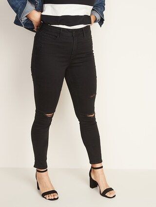 High-Waisted Distressed Rockstar Super Skinny Jeans For Women | Old Navy (US)