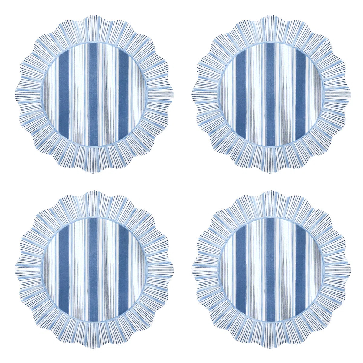 Cabana Stripe Melamine Dessert/Salad Plate Set/4 (Set of 4) | Wayfair North America