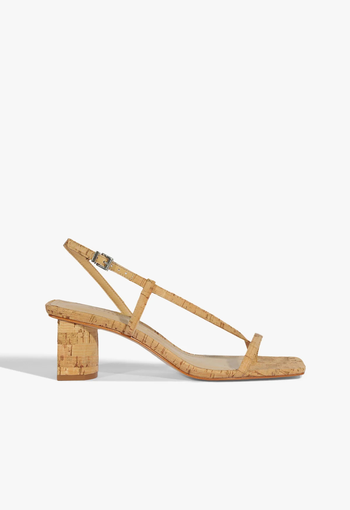 Heloise Mid Block Sandal | Beige | Synthetic | Schutz (US)